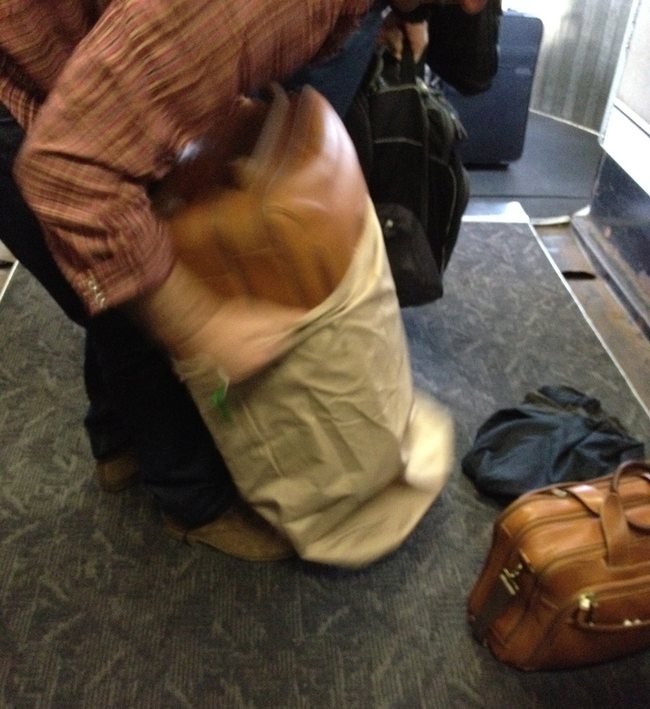 a person holding a bag