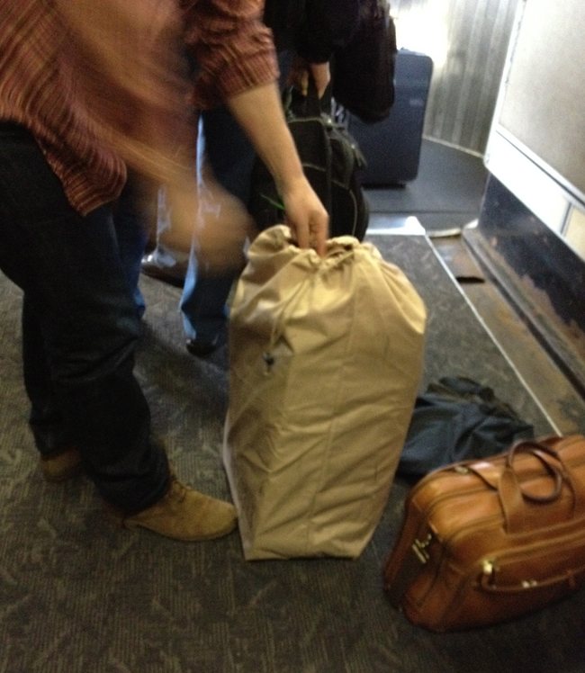 a person holding a bag
