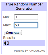 random number generator screenshot