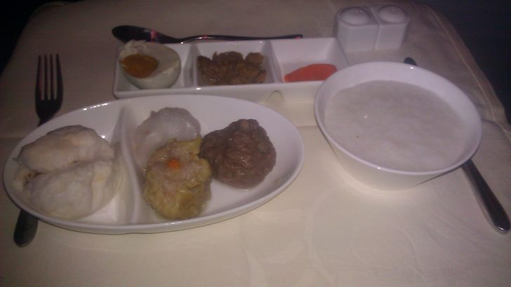 China Southern A380 Business Class breakfast