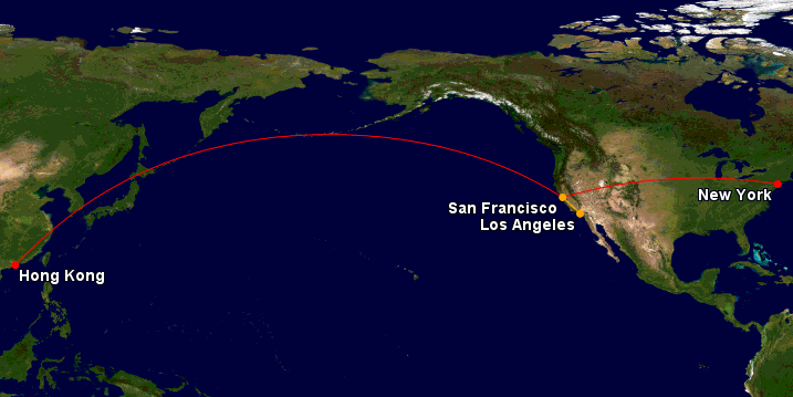 The AA award is HKG-SFO (stopover)-JFK. The Avios award allows me to cheaply go home to LAX between the Hong Kong and New York trips.