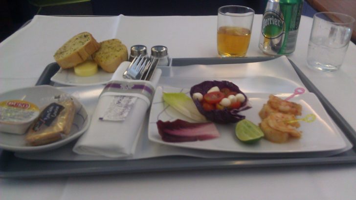 Thai business class dinner