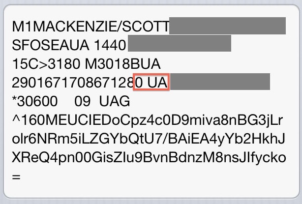 Sample output WITHOUT PreCheck approval.