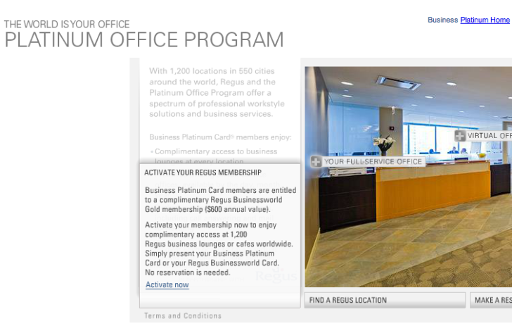 Regus promtion screenshot