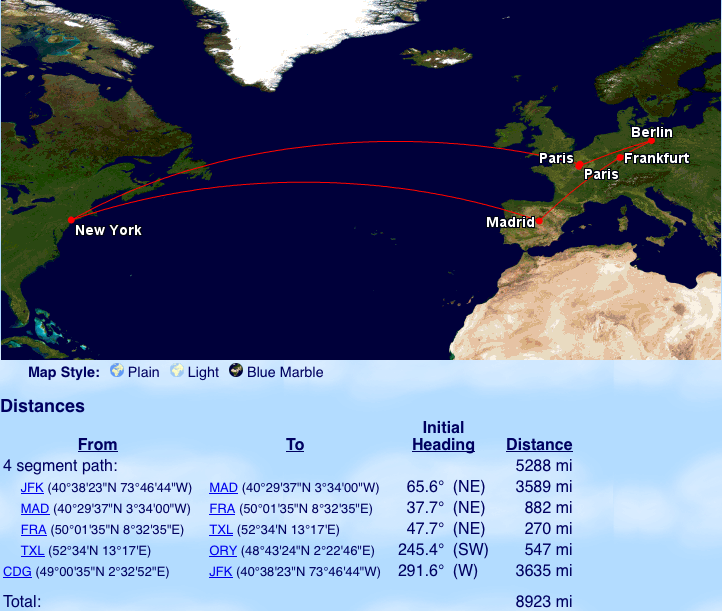 OW Explorer, Europe example