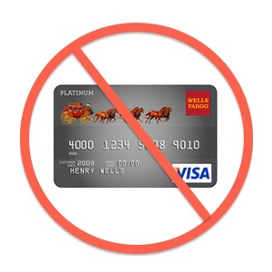 crossed out Wells Fargo VISA card image 
