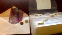 a file folders and coins