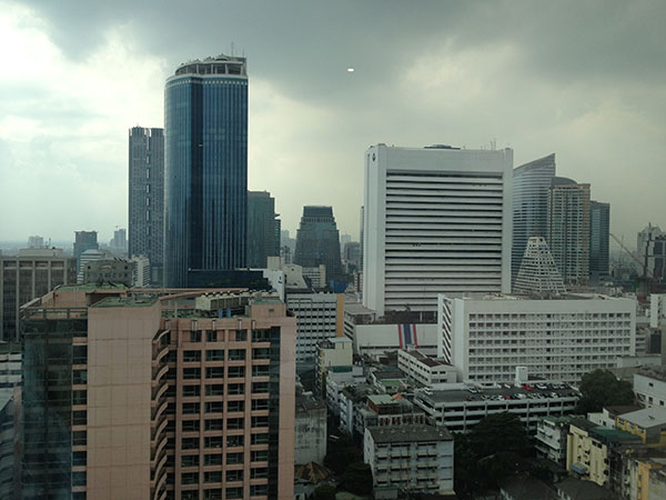 picture of Bangkok taken from a hotel balcony