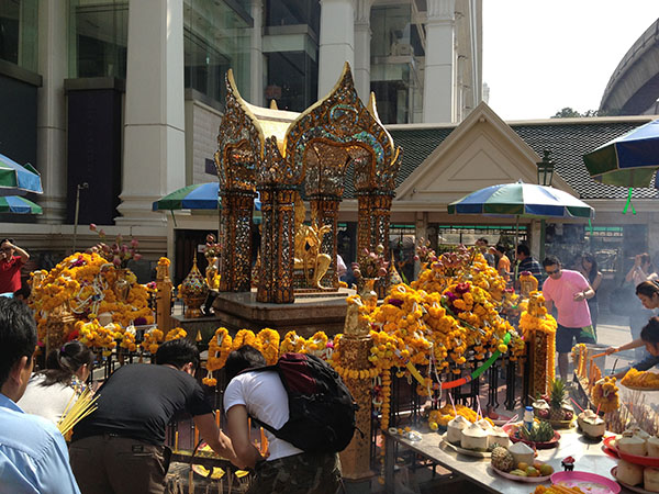 Most buildings have a small shrine out front, but this one is the best!