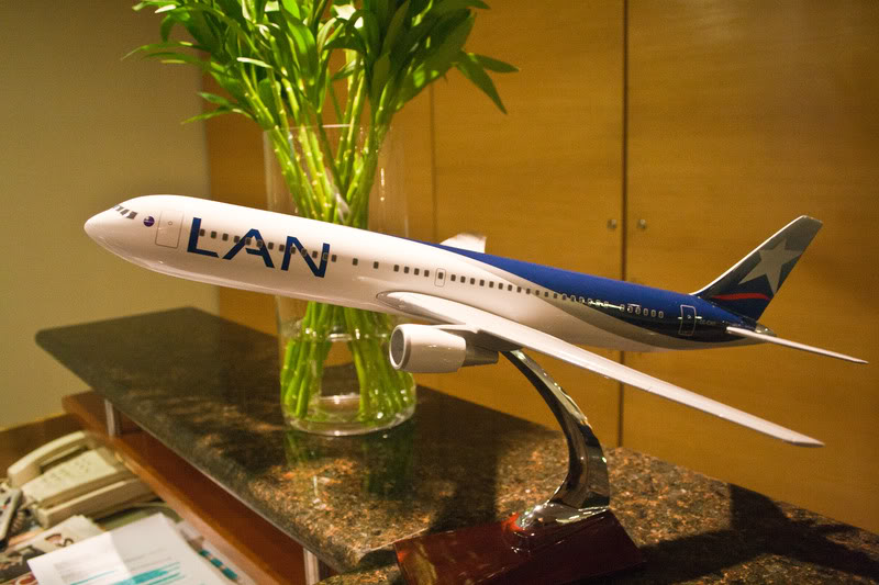 a model airplane on a table