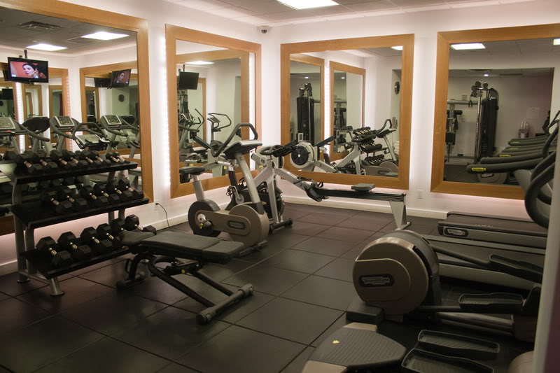 a room with exercise equipment