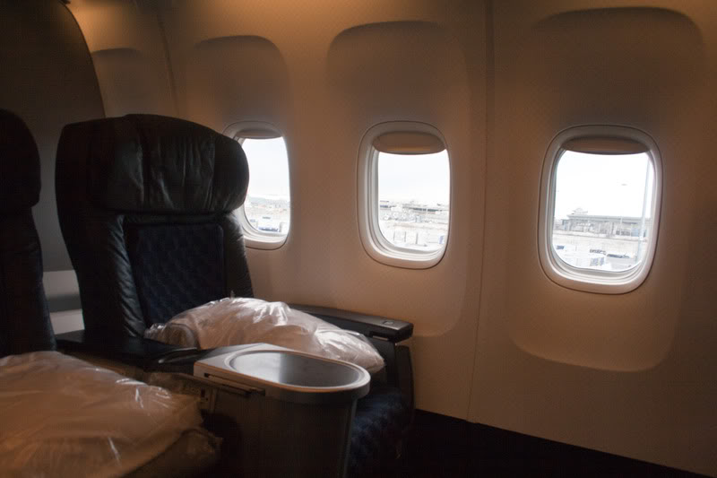 a seat in an airplane