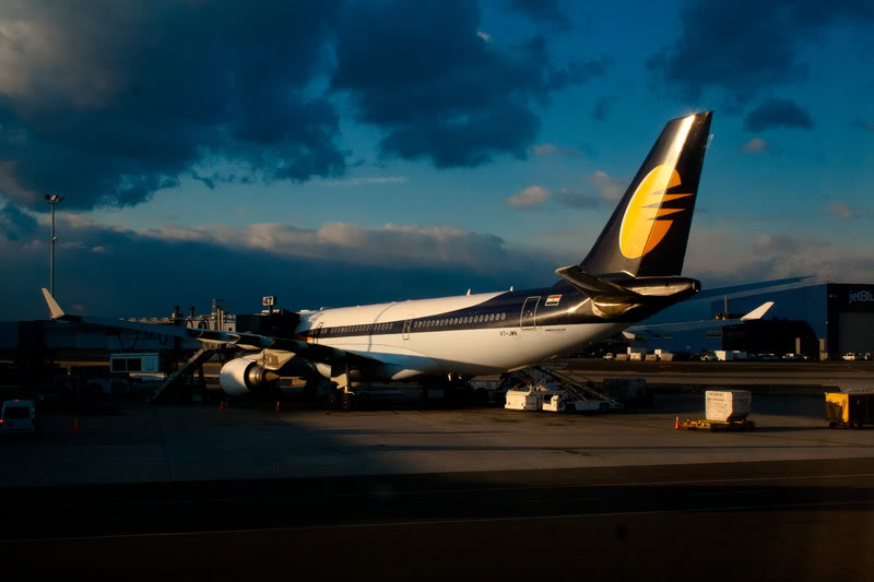 a plane parked at an airport