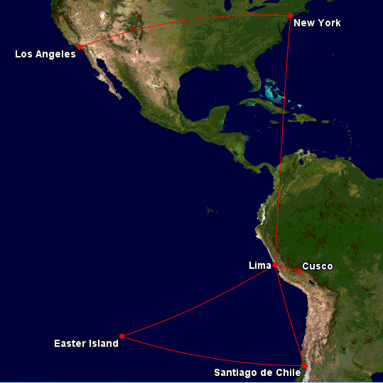 A map of the routing