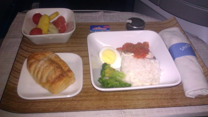 Delta Business class breakfast