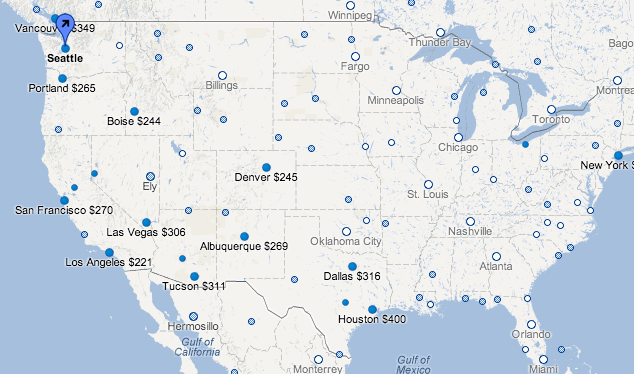 Google Flights Map