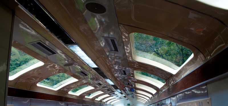 a view of a train from inside