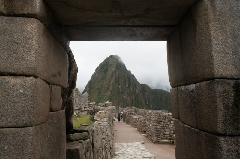 stone walls with a mountain in the background