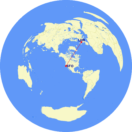 SFO-LHR Azimuthal