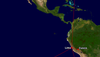 a map of the world with red lines