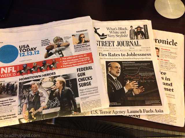 hyatt-regency-san-francisco-newspapers