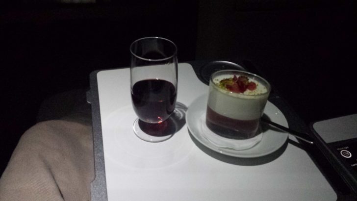 Swiss Business class dessert