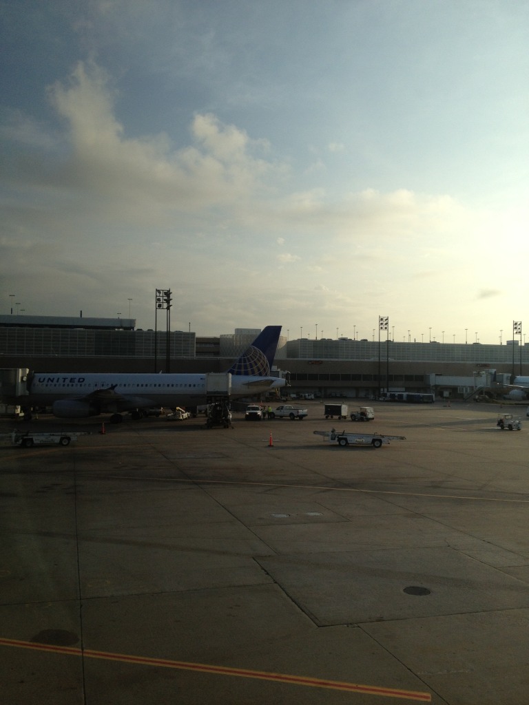 an airplane parked at an airport