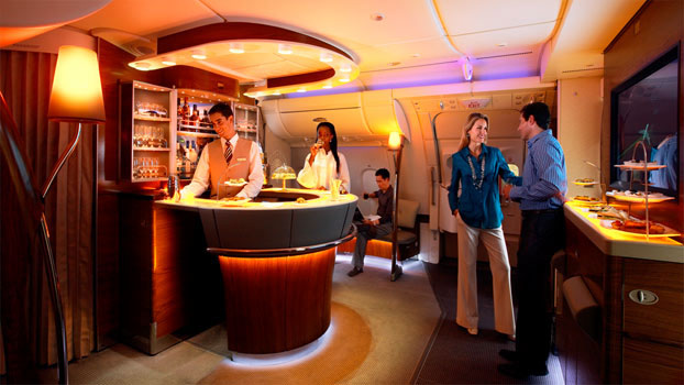 a group of people in an airplane