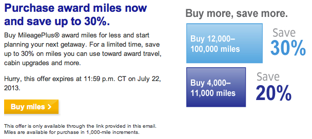 United Miles Sale