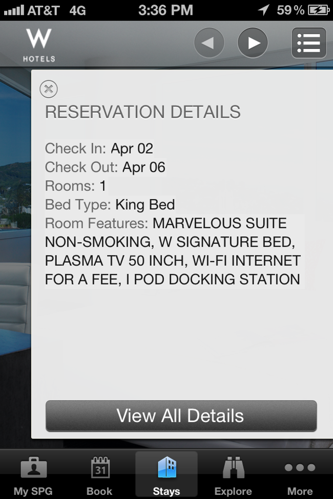 a screenshot of a hotel reservation