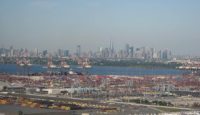 a port with containers in the background