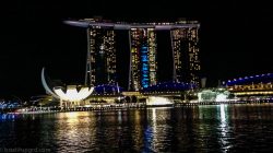 Marina Bay Sands skyline with lights at night