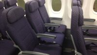 a row of seats in an airplane