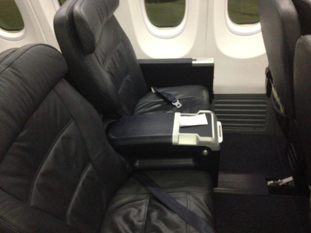 a seat in an airplane