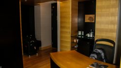 a room with a desk and a chair