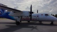 a plane on the runway