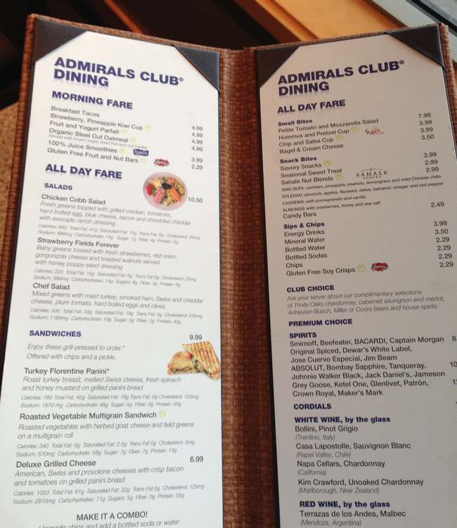a menu of a restaurant