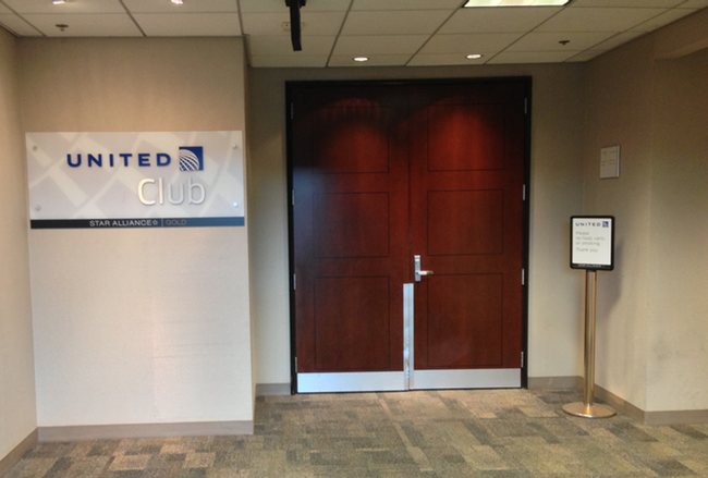 a door and sign in a building