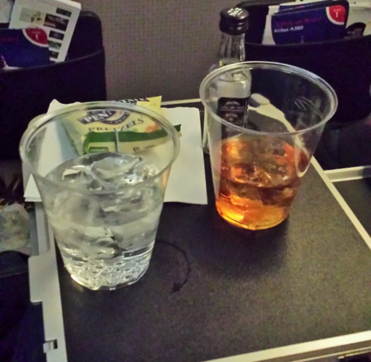 British Airways A380 Premium Economy drinks