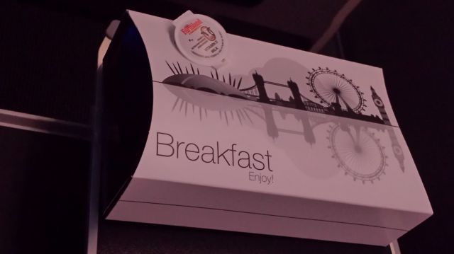 British Airways Premium Economy breakfast