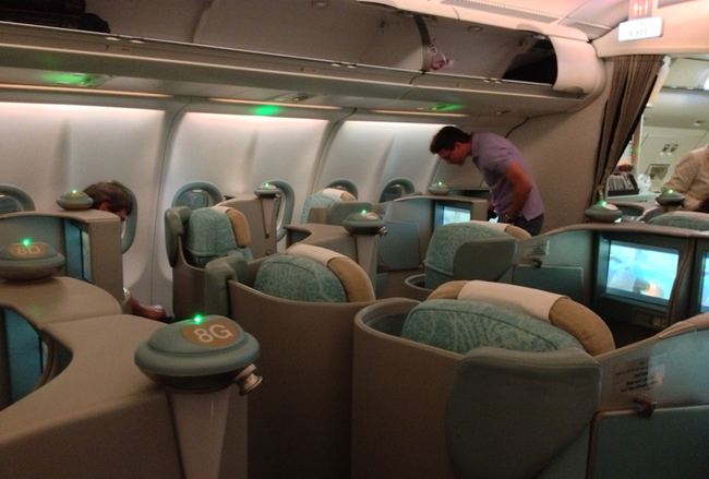a man standing in a plane