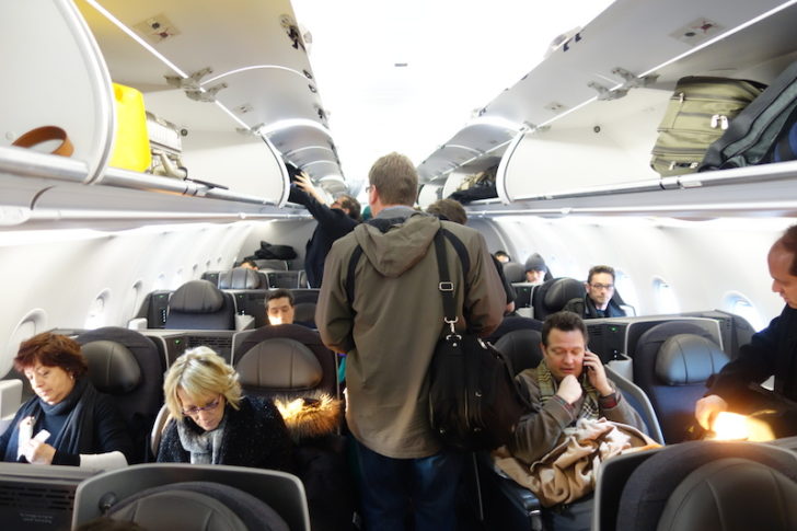 Business class boarding behind Door 2