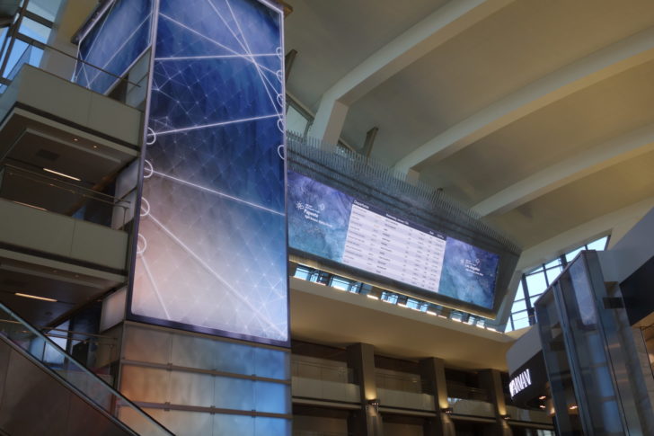 TBIT time tower (elevator shaft) and departures board