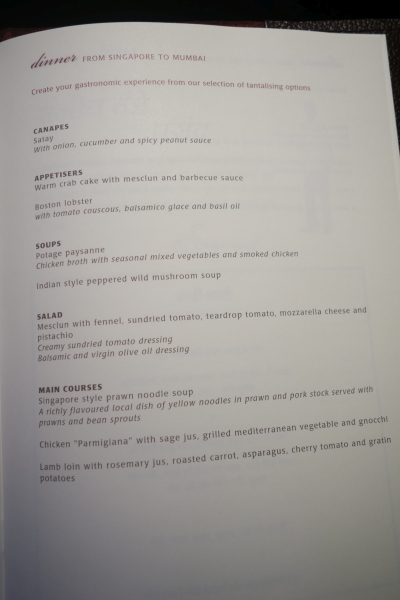 Dinner Menu