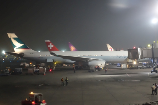 Cathay, SWISS, Thai, Malaysia tails at BOM