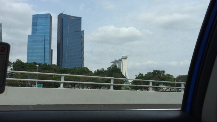 Passing the Marina Bay Sands from the new Marina Coastal Expressway