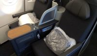a seat with a plastic bag in it