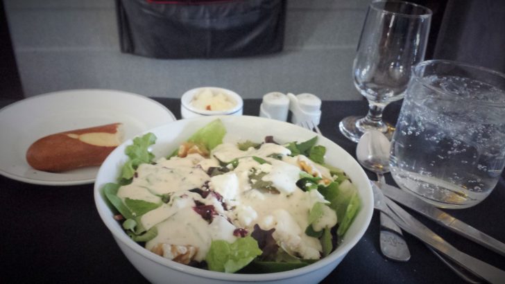 American Airlines First Class salad