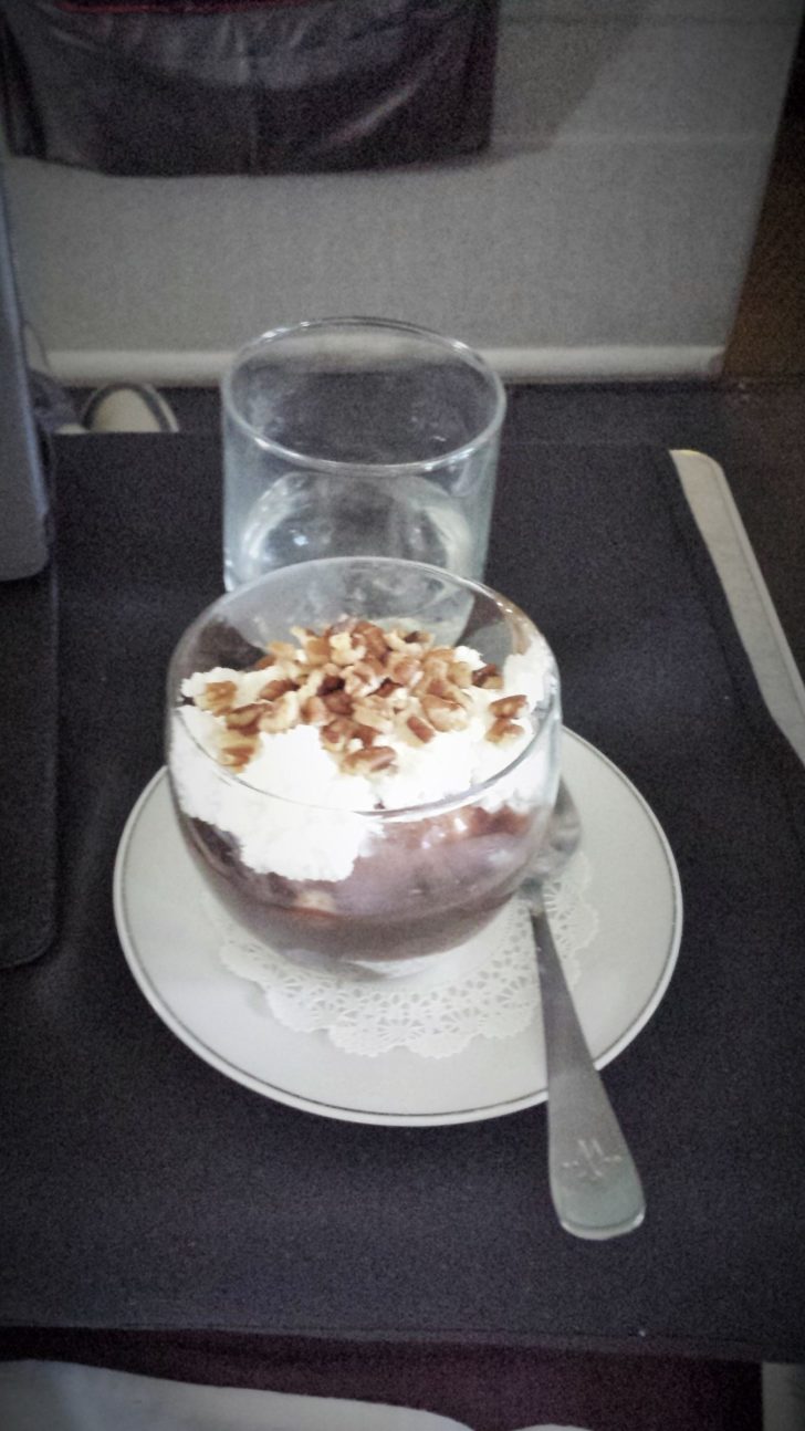 American Airlines First Class sundae