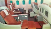 an airplane with seats and windows